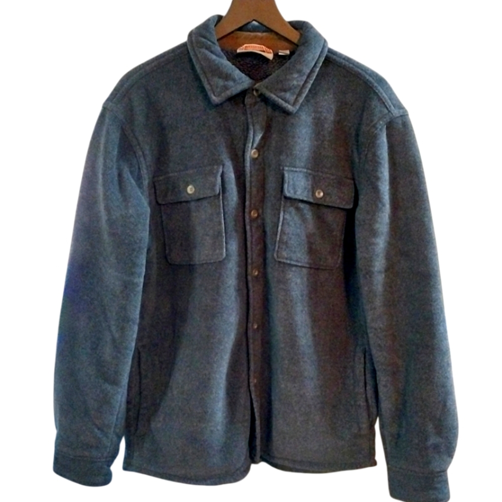 Rugged Elements Men's Sherpa Lined Shirt Jacket Dark Navy Blue Size Medium - Picture 7 of 11